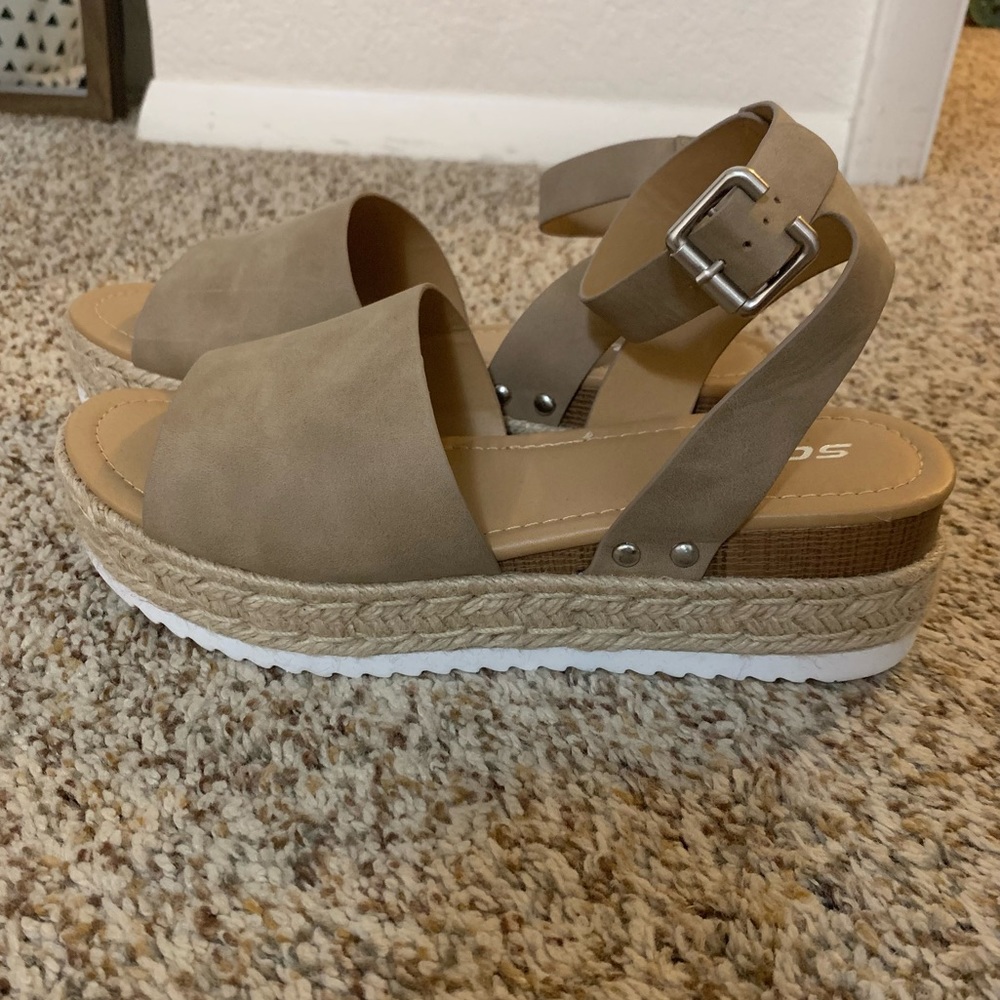Tan Soda Espadrille Platform Sandals